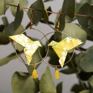origami-oorbellen-gele-duif