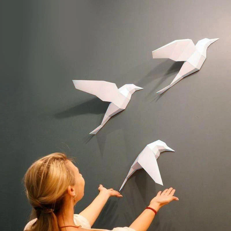 DIY wanddecoratie vogel