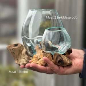 Druppelvaas | Gesmolten glas op hout