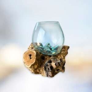 Druppelvaas | Gesmolten glas op hout