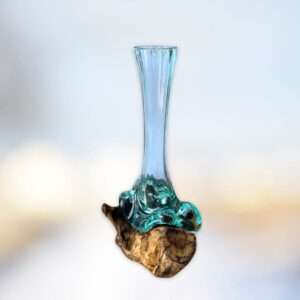 Druppelvaas | Gesmolten glas op hout