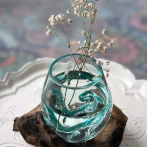 Druppelvaas | Gesmolten glas op hout
